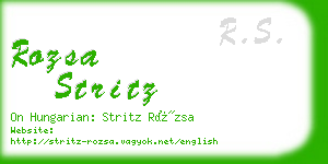 rozsa stritz business card